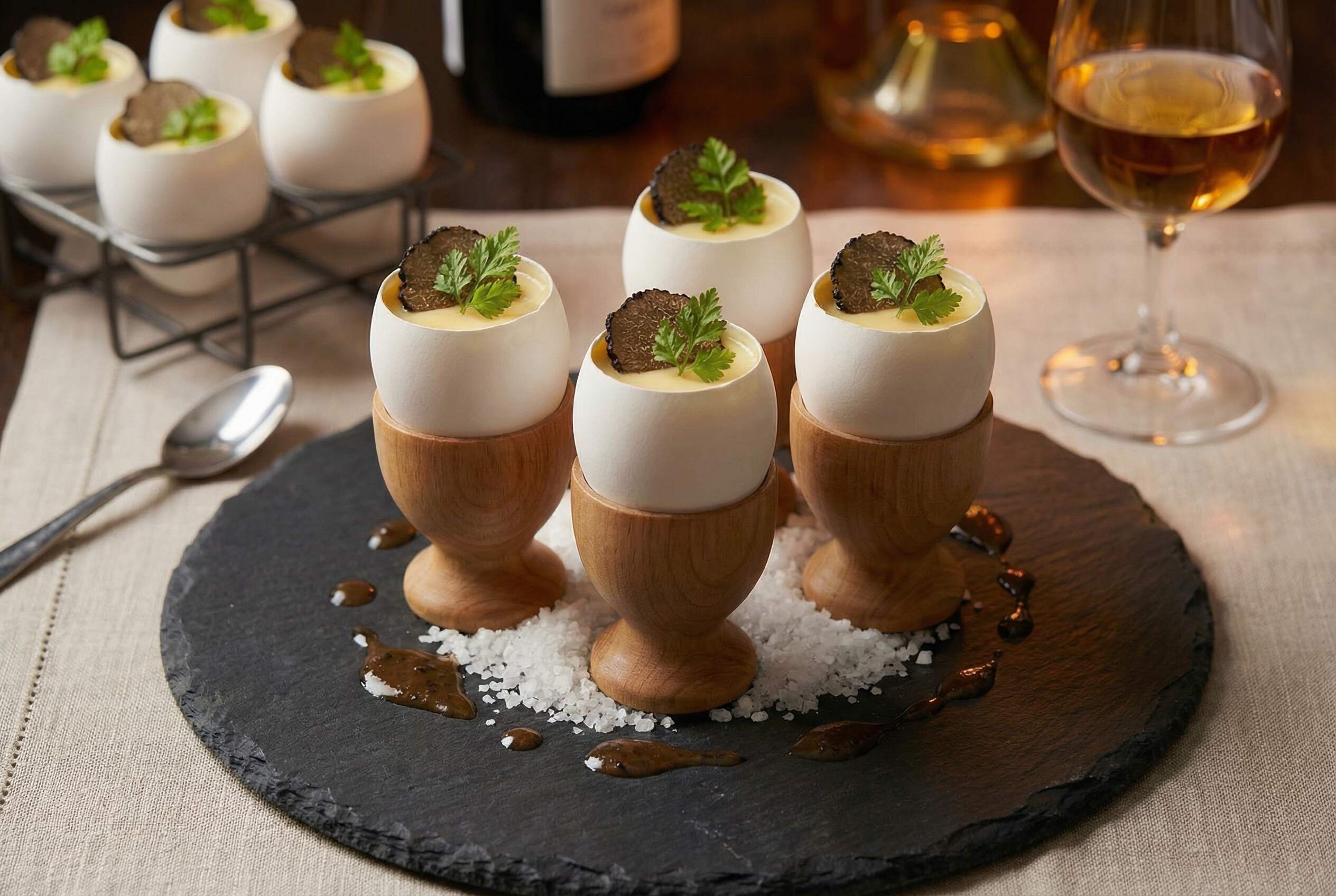 Black Truffle Royale in Egg Shells