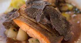 Sockeye Salmon with Frothy Mushroom Broth, Truffles, & More